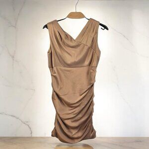 JS Collections Bronze Ruched Cocktail Dress Size 14